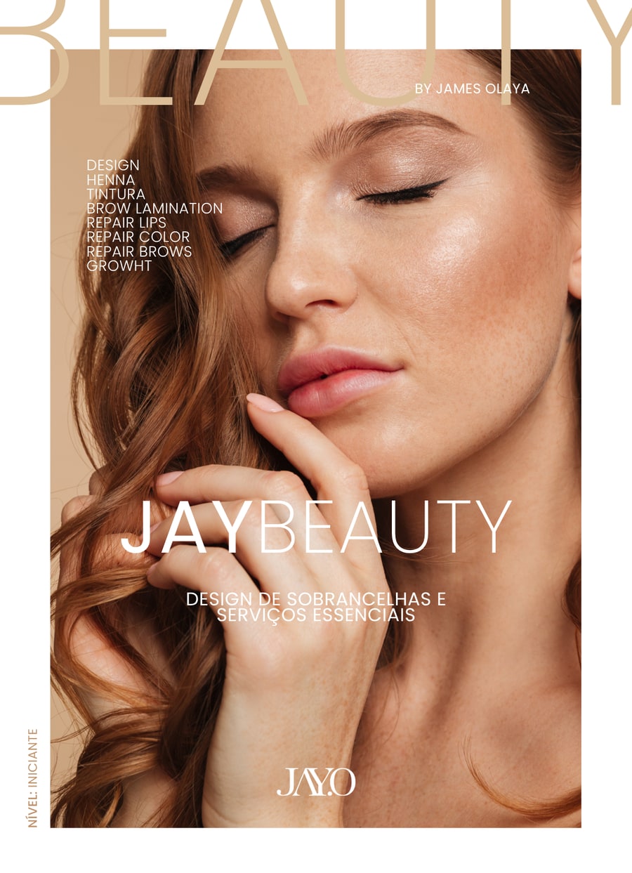Capa oficial da formação Jay Beauty: retrato de uma mulher de cabelo ruivo com a mão junto ao rosto