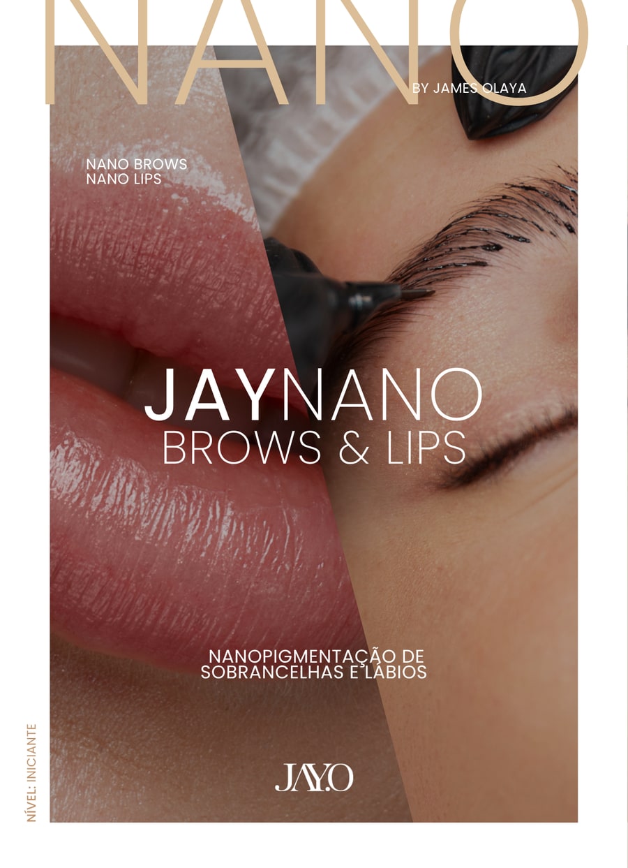 Capa oficial da formação Jay Nano Brows & Lips: lábios e sobrancelha em nanopigmentação