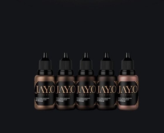 Pigmentos JAY.O da linha Brows Minerals, cinco frascos